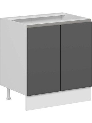 Alvinka Mutfak Modül Hg_j Alt 2K1R 80CM Dolap Beyaz Antrasit Suntalam