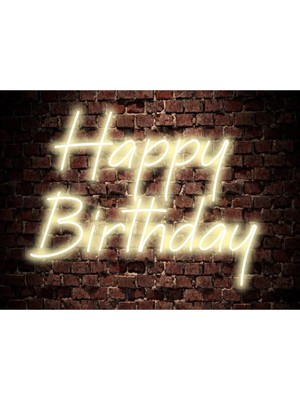 PremiumPort Neon LED Işıklı Doğum Günü Yazısı, Dekoratif ve Çekici Aydınlatma