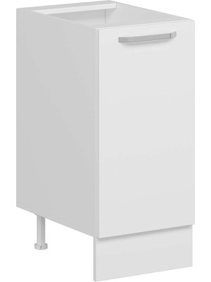 Alvinka Mutfak Modül Duz Alt 1K1R 40CM Dolap Beyaz Beyaz Mdf