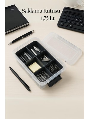 Depa 1,75 L Şeffaf Saklama Kutusu & Organizer Düzenleme Kutusu