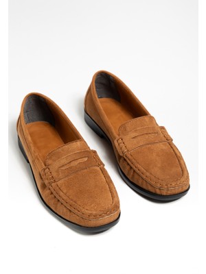 Tonny Black Kadın Taba Termo Kaymaz Taban Loafer Oxford Kadın Ayakkabı