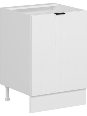 Alvinka Mutfak Modül Mbr_b Alt 1K1R 60CM Dolap Beyaz Beyaz Mdf