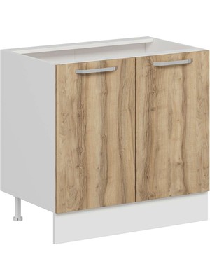 Alvinka Mutfak Modül Duz Alt 2K1R 90CM Dolap Beyaz Dore Suntalam