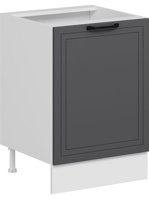 Alvinka Mutfak Modül Mbr_a Alt 1K1R 60CM Dolap Beyaz Antrasit Mdf