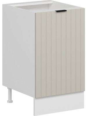 Alvinka Mutfak Modül Mbr_b Alt 1K1R 50CM Dolap Beyaz Kumtaşı Mdf