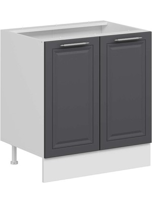 Alvinka Mutfak Modül Mbr_c Alt 2K1R 80CM Dolap Beyaz Antrasit Mdf