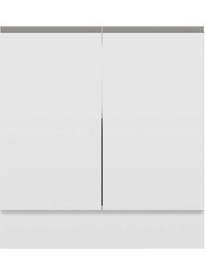 Alvinka Mutfak Modül Hg_j Alt 2K1R 80CM Dolap Beyaz Beyaz Mdf