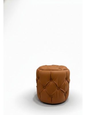 Arvia Home Deri Kumaş Kapitone Puf