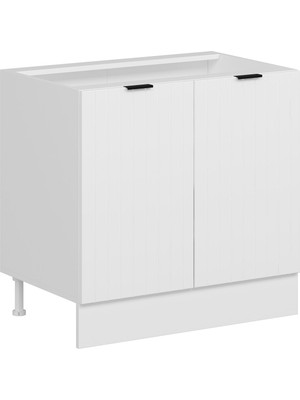 Alvinka Mutfak Modül Mbr_b Alt 2K1R 90CM Dolap Beyaz Beyaz Mdf