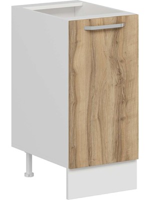 Alvinka Mutfak Modül Duz Alt 1K1R 40CM Dolap Beyaz Dore Mdf