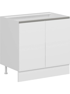 Alvinka Mutfak Modül Hg_j Alt 2K1R 90CM Dolap Beyaz Beyaz Mdf