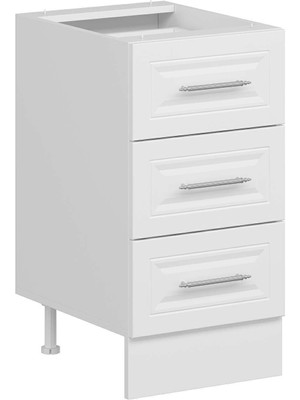 Alvinka Mutfak Modül Mbr_c Alt 3ç Nray 45CM Dolap Beyaz Beyaz Mdf