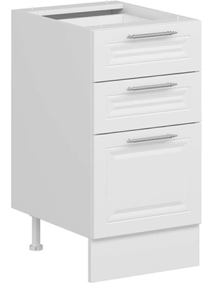 Alvinka Mutfak Modül Mbr_c Alt 3Ç1B2K Nray 45CM Dolap Beyaz Beyaz Mdf