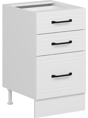 Alvinka Mutfak Modül Mbr_a Alt 3Ç1B2K Nray 50CM Dolap Beyaz Beyaz Mdf