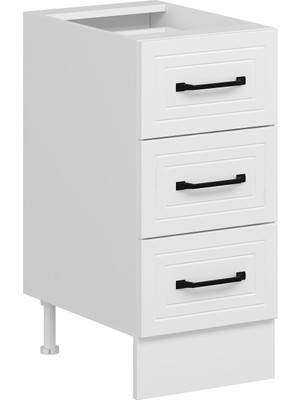 Alvinka Mutfak Modül Mbr_a Alt 3ç Nray 40CM Dolap Beyaz Beyaz Mdf