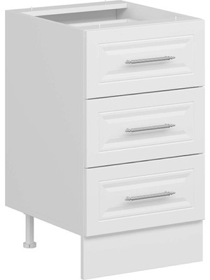 Alvinka Mutfak Modül Mbr_c Alt 3ç Nray 50CM Dolap Beyaz Beyaz Mdf