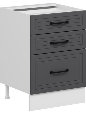 Alvinka Mutfak Modül Mbr_a Alt 3Ç1B2K Nray 60CM Dolap Beyaz Antrasit Suntalam