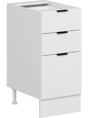 Alvinka Mutfak Modül Mbr_b Alt 3Ç1B2K Nray 40CM Dolap Beyaz Beyaz Suntalam