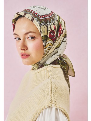 Fresh Beauty And The Beast Desen Floş Viskon Eşarp Forest