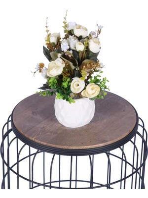 Yapay Çiçek Sitesi Beton Saksıda Yapay Çiçekli Tanzimler Model 11