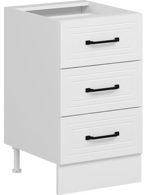 Alvinka Mutfak Modül Mbr_a Alt 3ç Nray 50CM Dolap Beyaz Beyaz Suntalam