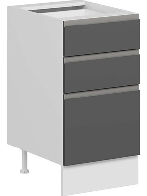 Alvinka Mutfak Modül Hg_j Alt 3Ç1B2K Nray 45CM Dolap Beyaz Antrasit Suntalam