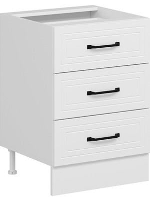 Alvinka Mutfak Modül Mbr_a Alt 3ç Nray 60CM Dolap Beyaz Beyaz Mdf