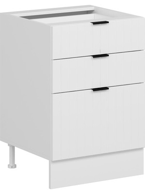 Alvinka Mutfak Modül Mbr_b Alt 3Ç1B2K Nray 60CM Dolap Beyaz Beyaz Mdf