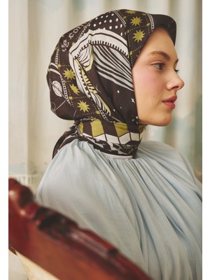 Fresh Lıttle Love Dream Desen Floş Viskon Eşarp Brown