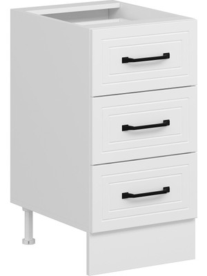 Alvinka Mutfak Modül Mbr_a Alt 3ç Nray 45CM Dolap Beyaz Beyaz Mdf