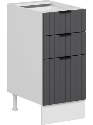 Alvinka Mutfak Modül Mbr_b Alt 3Ç1B2K Nray 40CM Dolap Beyaz Antrasit Suntalam