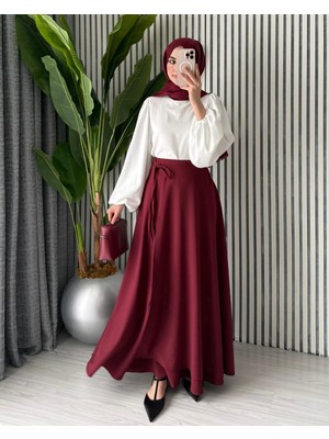 Molly Nelly Kadın Yandan Bağlamalı Dökümlü Mevsimlik Ince Yandan Bağlamalı Etek