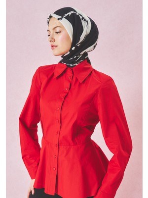 Fresh Love Reverıe Desen Floş Viskon Eşarp Black