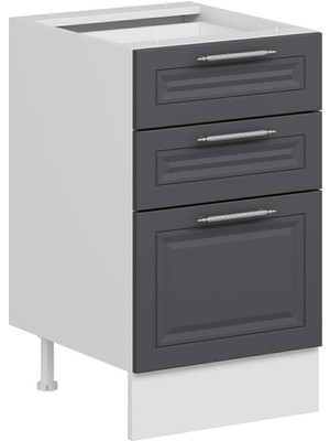 Alvinka Mutfak Modül Mbr_c Alt 3Ç1B2K Nray 50CM Dolap Beyaz Antrasit Suntalam