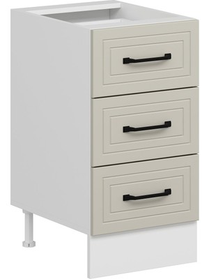 Alvinka Mutfak Modül Mbr_a Alt 3ç Nray 45CM Dolap Beyaz Kumtaşı Suntalam