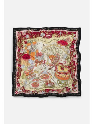 Fresh A Cındırella's Dream Desen Floş Viskon Eşarp Black Swan