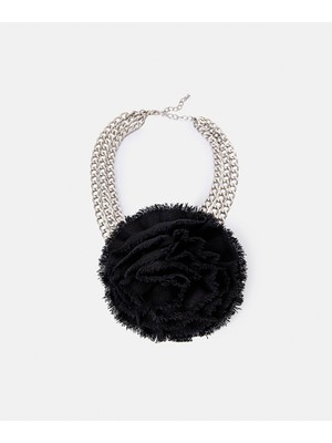 Twist KUMAŞ ÇİÇEKLİ ÇOKLU ZİNCİR KOLYE  TS1260051037122