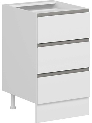 Alvinka Mutfak Modül Hg_j Alt 3ç Nray 50CM Dolap Beyaz Beyaz Suntalam