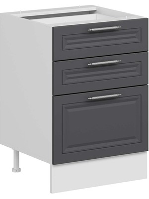 Alvinka Mutfak Modül Mbr_c Alt 3Ç1B2K Nray 60CM Dolap Beyaz Antrasit Suntalam