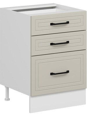 Alvinka Mutfak Modül Mbr_a Alt 3Ç1B2K Nray 60CM Dolap Beyaz Kumtaşı Suntalam