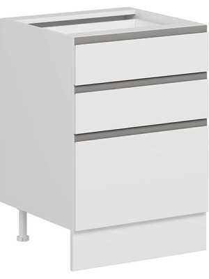 Alvinka Mutfak Modül Hg_j Alt 3Ç1B2K Nray 60CM Dolap Beyaz Beyaz Mdf