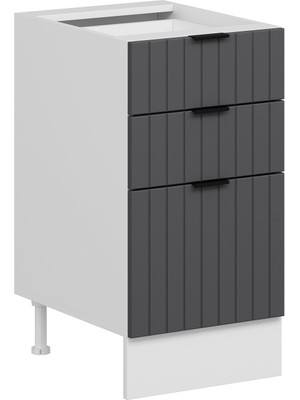 Alvinka Mutfak Modül Mbr_b Alt 3Ç1B2K Nray 45CM Dolap Beyaz Antrasit Suntalam