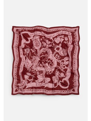 Fresh Eternal Love Desen Floş Viskon Eşarp Pınk Rose