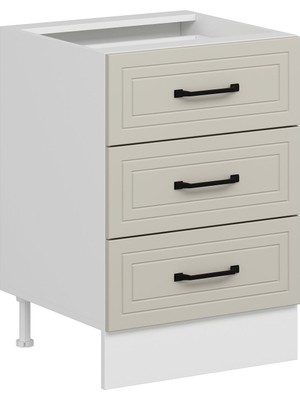 Alvinka Mutfak Modül Mbr_a Alt 3ç Nray 60CM Dolap Beyaz Kumtaşı Suntalam