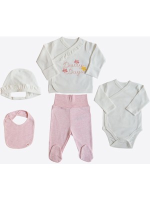 Kitikate Organik Daisy Days 5'li Hastane Çıkış Seti Pembe