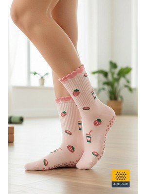 Dore Kadın Yeni Sezon Yoga Sports Trend Model Pilates ve Yoga Kaydırmaz Tabanlı Çorap