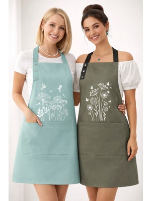 Hulganz Mutfak Önlüğü Seti 2'li Leke Tutmaz Kumaş Karahindiba Bulaşık Önlüğü Çeyizlik Önlük Atölye Önlüğü Önlüğü Sunum Önlüğü Bahçe Önlüğü Şef Önlüğü Barista Kafe Pastane Önlüğü Büfe Önlüğü Piknik Önlüğü