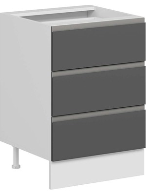 Alvinka Mutfak Modül Hg_j Alt 3ç Nray 60CM Dolap Beyaz Antrasit Suntalam