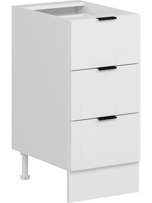 Alvinka Mutfak Modül Mbr_b Alt 3ç Nray 40CM Dolap Beyaz Beyaz Mdf