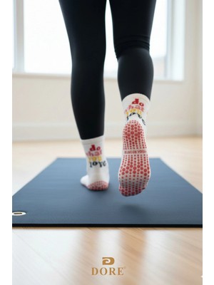 Dore Kadın Yeni Sezon Yoga Sports Trend Model Pilates ve Yoga Kaydırmaz Tabanlı Çorap
